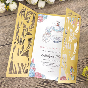 New Arrival Laser Cut mời Hollow Out Deer lời mời với phong bì DIY Nguồn cung cấp bên <span class=keywords><strong>engagement</strong></span> Thiệp mời đám cưới - Product Image 5