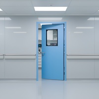Porte automatique battante en aluminium et acier de style moderne, en verre, pour salles blanches médicales intérieures d'hôpitaux – Ventes flash usine