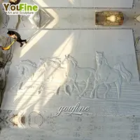 Estatua de relieve de caballo de pared grande moderna de piedra natural tallada a mano