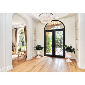 <span class=keywords><strong>Porta</strong></span> Classica in Ferro Battuto a Doppia Anta con Vetro Temperato e Isolamento Termico per Ingresso Villa - Product Image 3