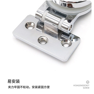 Stainless Steel Glass Door <b>Hinge</b> 3 Hole 180 Degree Opening Minimalist Design Cabinet Bracket <b>Folding</b> Door Connector - Product Image 1
