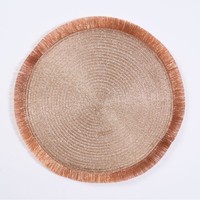 Napperons ronds brillants à pompons Ychon en gros, sous-plats isolants pour la maison, décorations de table à manger