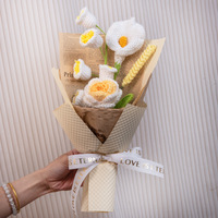 Bouquet tricoté et tissé à la main Tanabata, Calla, Lotus, Rose, Tournesol, en laine, Origine Chine, Cadeau portable, Transfrontalier