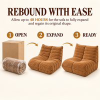 Camel Chenille Caterpillar Sofa, rahmenlos, einteilig, vakuumkomprimiert, für Leseecke und Zuhause