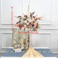 Boule de fleurs artificielles DKB pour décoration de table de banquet extérieur, centre de table d'autel, boule florale blanche et verte avec amarante suspendue