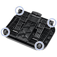 Repose-pieds carré noir en plastique ergonomique réglable en hauteur pour bureau, mobilier de bureau moderne, usage commercial, pré-assemblé