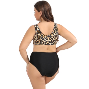 Nuovo plus size xxxxxl donna sexy <span class=keywords><strong>bikini</strong></span> leopardato set due pezzi vneck costumi da bagno per donna grassa - Product Image 3