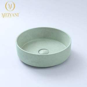 Lavabo en ciment de forme ronde, couleur bleue, comptoir de salle de bain, évier en béton, vente en gros - Product Image 5