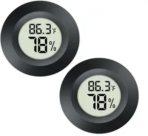 丸型埋め込み電子温度湿度計、ペット湿度計、アクリルボックスクライミングボックス温度計装飾