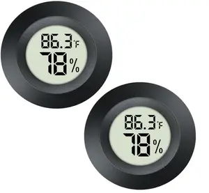 Ronde Ingebouwde Elektronische Thermo Hygrometer, Pet Hygrometer, Acryl Box Klimkast Thermometer Decoratie