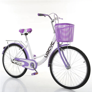 Vélo de ville classique rétro en aluminium vert pour <span class=keywords><strong>femme</strong></span>, 22, 24, 26 pouces, à vitesse unique, avec panier, pour le sport et la vie quotidienne, pas cher - Product Image 3