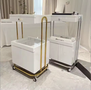 2026 Beauty Shop salon Multi-functional ABS Beauty Rack Spa White Pink Beauty Equipment Trolley - Product Image 1