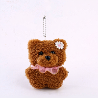 Nouveau porte-clés ours en peluche 3D mignon et doux, écologique, pendentif de sac, couleurs personnalisables