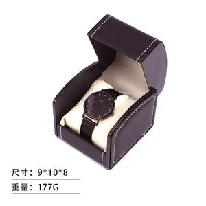 Caja de Reloj MU de <span class=keywords><strong>3</strong></span> Colores, Caja de Almacenamiento de Reloj de Cuero PU, Tapa Curva Abatible, Caja de Regalo, Caja de Embalaje de Reloj de Plástico de Alta Gama - Product Image 4