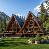 Nouvelle Villa Modulaire en Forme de Triangle, Structure Personnalisée, Bâtiment de Bureau Préfabriqué Triangulaire Moderne, Maison Extérieure pour la Vie Quotidienne