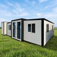 Maison mobile préfabriquée extensible de 40 pieds sur 20 pieds avec 3 chambres et cuisine, sécurisée
