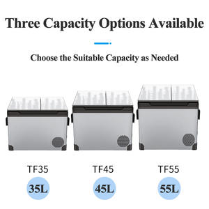 ثلاجة سيارة صغيرة 12 فولت 24 فولت مع مقبض، تعمل بالضاغط للتبريد، ثلاجة صغيرة ومجمد، بسعة 35 لتر و45 لتر و55 لتر، مع مناطق تبريد مزدوجة - Product Image 6