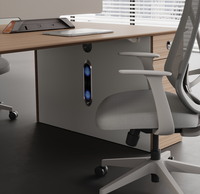 Poste de travail de bureau moderne à deux places avec long rangement, plateau de 9 mm, hauteur réglable, verrouillage par mot de passe, bureau de direction en panneau E1