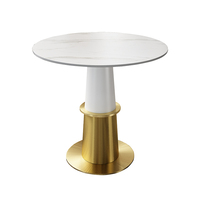 Table de salle à manger en marbre de luxe pour restaurant, ensembles de tables en acier inoxydable doré et pierre pour café, hôtel, bar, restauration rapide, extérieur
