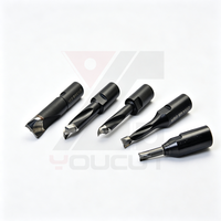 Lot de 5 forets en carbure monobloc 4/5/6/8/10 mm, embouts de précision pour le travail du bois (bois tendre et dur, MDF et contreplaqué) pour perceuse à main
