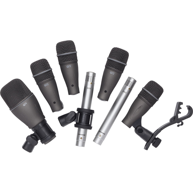 DK707 7-Piece Drum Mic Microphone Kit Full-range Instrument Recording Condenser Mic Include Q71 Q72 C02 Mic for Drummers