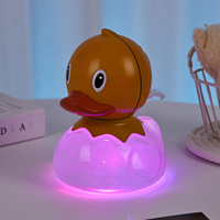 Nouvelle veilleuse de chevet en silicone en forme de canard de dessin animé, avec lumière RGB liquide ondulante, rechargeable par USB, pour chambre à coucher