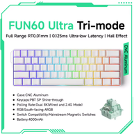 Akko MonsGeek FUN60 Ultra 61 Key Tri Mode TMR Magnetic Switch Gaming Keyboard 8K Hz 0.01mm RT Aluminum for PC Esports