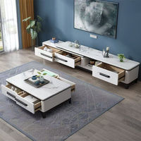 Table basse en marbre au design scandinave moderne meuble TV simple dalle de roche MDF meubles solides grand extensible pour la vie à la maison