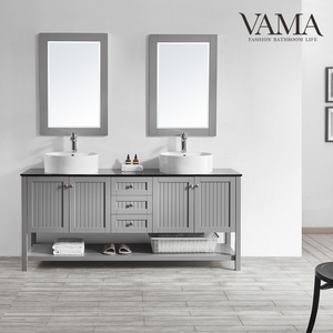 VAMA — meuble de salle de bain moderne et lavabo, origine américaine, double lavabo, hôtel haut de gamme, 72 pouces, 756072 - Product Image 2