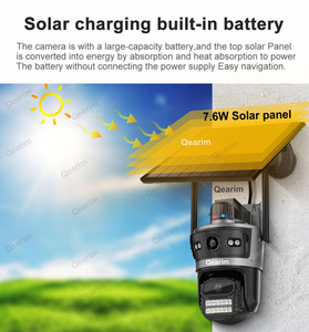 Qearim Icsee Dual Lens Battery Operated <strong>Wireless</strong> Security <strong>Camera</strong> Outdoor 24 Hours Full Time Recording AOV Solar 4G <strong>Camera</strong> - Product Image 3