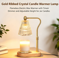 Lampe chauffe-bougie - Lampe chauffe-bougie avec minuterie et variateur d'intensité, hauteur réglable, chauffe-cire électrique