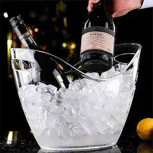 Cubo de hielo transparente grande multifuncional con bañera de bebida para vino y champán Suministros de barra esenciales de refrigeración - Product Image 1