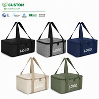 Sac isotherme rectangulaire grand format personnalisé, écologique, recyclable, en non-tissé, avec fermeture éclair, pour la famille