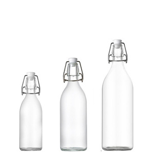 Bottiglia di Vetro Sigillata da 330ml 500ml 1000ml per <span class=keywords><strong>Vino</strong></span> alla Frutta con Tappo a Chiusura Ermetica e Coperchio in Alluminio per Tequila, Liquori e Fermentazioni - Product Image 1