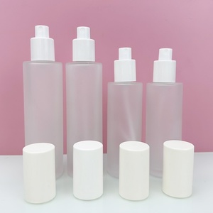 Flacon en verre rond avec bouchon pulvérisateur plat 20ml 60ml 100ml Flacon de parfum transparent mat pour cadeau et lotion - Product Image 2