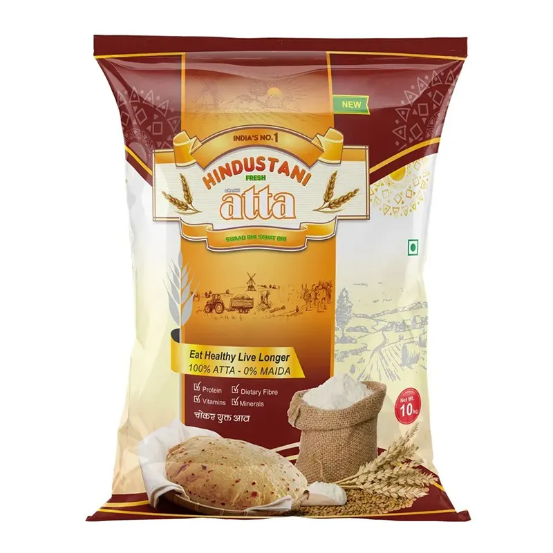 Envasado de alimentos Bolsas de arroz de harina seca de plástico flexible Fondo plano 5kg Semillas de agricultura Bolsas de embalaje de frijoles del fabricante de China