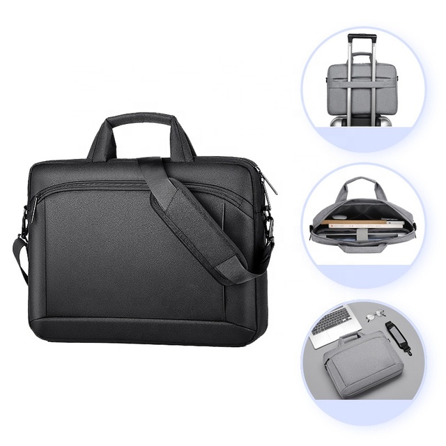 Professional Laptop Bag, Slim Briefcase with Padded Shoulder Strap and Handles