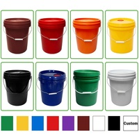 Seau en plastique circulaire personnalisé ZEDA à livraison rapide, taille 5L 10L 15L 20L, avec couvercle en polypropylène