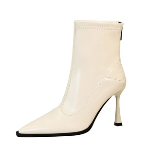 7933-1 Stivali da Donna Stile Europeo e Americano, Sexy con Tacco a Spillo Sottile, Cerniera alla Caviglia, Vestibilità Slim, Fodera in <span class=keywords><strong>Ecopelle</strong></span> - Product Image 1