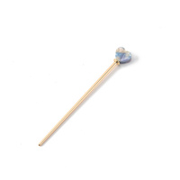 Épingle à cheveux en acétate style coréen, motif cœur, simple, élégante, fine, longue, tendance, polyvalente, portable, cadeau en boîte, accessoires pour cheveux de fête