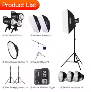 Godox Sk400iiv 1200W Nhiếp Ảnh Chuyên Nghiệp Phòng Thu Ánh Sáng Kit Đèn 3*400W <span class=keywords><strong>Flash</strong></span> Strobe Light Kit Set - Product Image 6