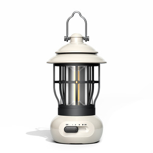 Outdoor <b>Camping</b> <b>Lantern</b> <b>LED</b> Warm White USB Rechargeable Portable Tent Light Ambient Lighting Retro Style - Product Image 1