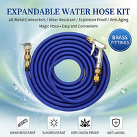 Tuyau d'arrosage télescopique domestique, ensemble pistolet à eau haute pression télescopique en cuivre pour lavage de voiture