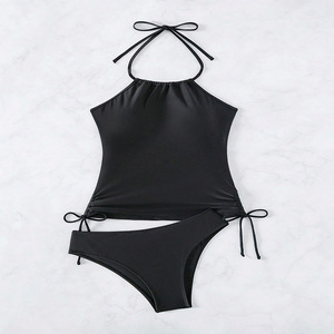 RUIQUWIN vente en gros nouvelle chaîne suspendue cou col en v Push up deux pièces femmes maillots de bain Sexy respirant Bikini - Product Image 3