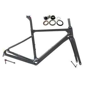 Cuadro <span class=keywords><strong>de</strong></span> <span class=keywords><strong>bicicleta</strong></span> <span class=keywords><strong>de</strong></span> carretera <span class=keywords><strong>de</strong></span> carbono R6 700C, freno <span class=keywords><strong>de</strong></span> disco a través del eje, 12x142mml, OEM - Product Image 1