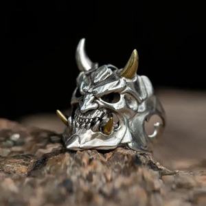Bague ajustable squelette gothique punk pour hommes et femmes, masque <span class=keywords><strong>d</strong></span>'horreur, bijoux de mode unisexe, cadeaux <span class=keywords><strong>d</strong></span>'Halloween - Product Image 5