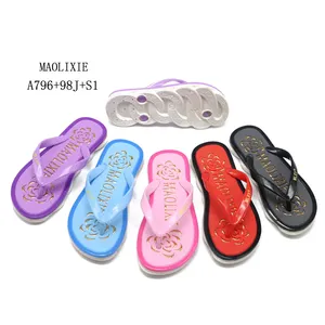 Summer beach beautiful plastic cheap indian slippers women south africa flip flop thong for girl