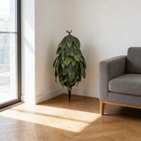 Arbre de la Fortune Artificiel Détachable en Plastique, Plante Verte Simulée Pachira Aquatica, Piquets de Sol pour Décoration Extérieure Jiasheng