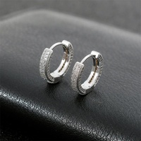 Bijoux Hip Hop, plaqué or véritable, laiton avec zircon scintillant, boucles d'oreilles rondes pour femmes et hommes