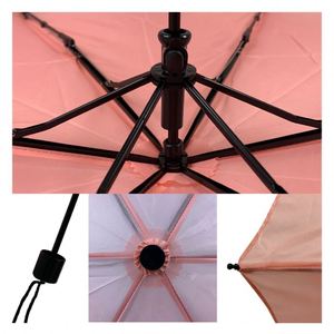 Parapluie de voyage manuel moderne ultra-léger à trois plis à 6 baleines, protection solaire pour le soleil et la pluie - Product Image 4